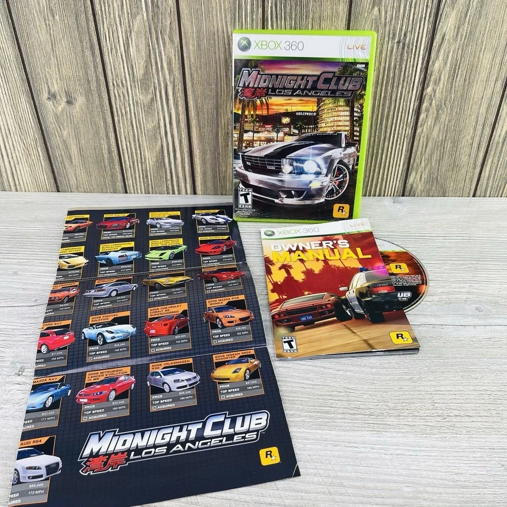 Midnight Club Los Angeles for Xbox 360 - CIB Complete w/ Manual & Map